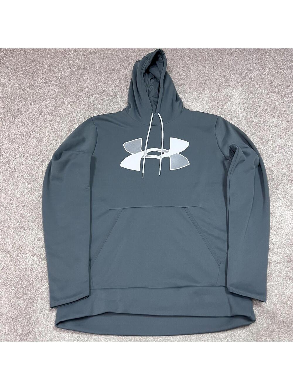 Under Armour Hoodie Men’s Gray Long Sleeve Pullover Size Small Loose